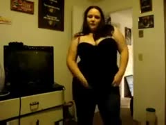 Marvelous white big beautiful woman non-professional girl stripteased on web camera 
